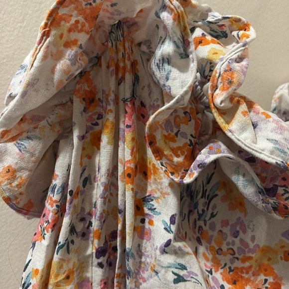 H&M Multicolor Floral shift Dress - size large- linen/ cotton blend - Picture 4 of 7